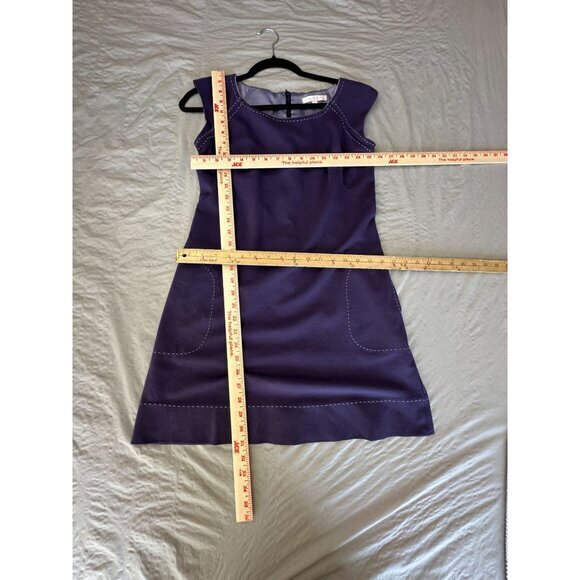 Rebecca Taylor Womens Purple Dress 4 sleeveless aline rayon pockets zipper - Picture 7 of 7